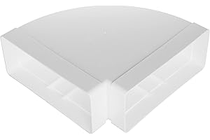 Vent Systems 220 x 90 mm Hoja de tubo rectangular horizontalmente para la conexión de la tubería. Ángulo: 90 °. Sistema de ventilación, calefacción, enfriamiento.