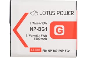 LOTUS POWER NPBG1 NP-BG1 Ersatzakku, 1400mAh 3,7V Li-ion Akku NPFG1 NP FG1 für Sony Cyber-Shot DSC-W35 / DSC-N1 / DSC-T100 / DSC-HX30V / DSC-HX9V / DSC-WX10