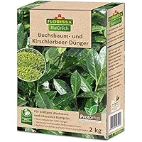 Florissa Natürlich 58595 Buchsbaum, Kirschlorbeer und immergrüne Pflanzen intensives Grün | schnellser Bio-Dünger durch…