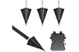 SHARROW 6 pièces Pointe de Flèche de Chasse 125 Grains Broadheads Tête de Flèche de Tir à l'arc 2 Lames Fixes Chasse Points pour Flèches de Carbone Flèches d'arbalète
