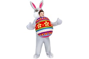Rafalacy Inflatable Easter Bunny Costume for Adult Inflatable Easter Egg Costume Funny Rabit Costume Suit Easter Fancy Dress