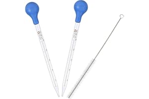 FIDGET PACK Gotero de cristal, 5 ml y 10 ml, graduado, cuentagotas de cristal, pipetas líquidas, para laboratorio, investigación de alimentos, cuentagotas de laboratorio