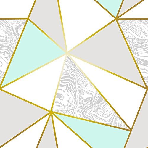 I Love Wallpaper Zara Marble Metallic Wallpaper Mint, Gold (ILW980106)