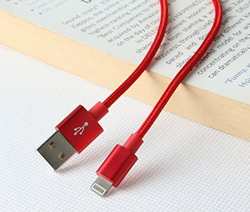 iPhone Lightning Kabel, Lively Life Lightning-auf-USB-A Ladekabel Datenkabel Nylon geflochten Rote für Apple iPhone 7 / 7 Plus / SE / 6S / 6S Plus / 6 / 6 Plus / 5S / 5C / 5 , iPad Air / Air 2, iPad mini / 2 / 3 / 4, iPad 4- [3Pack, 3FT 6FT 10FT] - 4