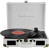 PRIXTON VC400 Vintage Vinyl Record Player, Bluetooth and USB Music Player, Vinyl Digitization, 2 Built-in Speakers, Suitcase