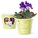 Produktbild 5 Hochzeitstag Geschenk Blumentopf (ø16cm) | 5 Jahre zusammen Geschenkidee für Mann oder Frau mit Rahmen für zwei Fotos (10x15cm) | Fünf wundervolle Jahre!