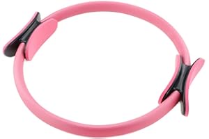 AKEMAIO Pilates mágico círculo de la Aptitud del Anillo, Yoga Pilates Círculo para tonificar Abs Muslos y Las piernas, Doble asa Yoga Pilates Anillo Interno del Muslo Yoga aro