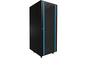 EXTRALINK Armadio di rete da 19 pullici 32 U 600x600 pannelli laterali rimovibili autoassemblati Armadio rack 19 pollici per UPS Switch vetro temperato nero Armadio rack per server
