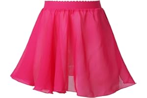 Oyolan Enfant Fille Jupe de Danse Ballet Mousseline de Soie Jupe Portefeuille Jupe Danse Classique Ceinture Elastique Jupette Basique Academique 3-16 Ans