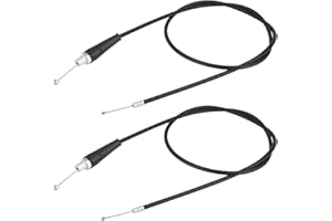 DHKFXKT Clutch Cable Replacement, 2 Pieces Motorcycle Throttle Cable Replacement, 1.1m, Black, for 50cc, 90cc, 110cc, 125cc & 140cc-250CC 4-stroke bikes