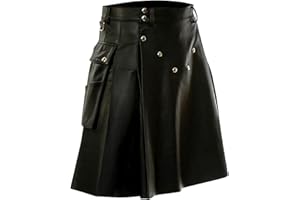 CEXIAKONG Schottischer Kilt Klassischer Rock Herren Karo Rock mit Taschen kurzer Schottenrock Karierter Kilt Schottischer Klassischer Mit Kontrasttaschen Schottischen Stil Individualität Vintage