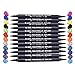 Produktbild TOPmore Duale Spitze Aquarell Pinselstift Set - 12/24/36/48/80 Farben,Pinselspitze und feinen Tipp Wasser basierte Färbung Marker für Anfänger bis zum Experten,Künstler für Schriftzüge, Coloring Entwurf und Zeichnung (24Farben)