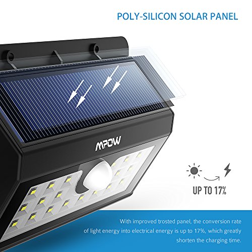 Mpow 2 Stück LED Solarleuchten [3 Intelligente Modi] Mpow 3-in-1 Wireless Wetterfeste Licht Bewegungs Sensor Lampe mit 20 LED für Garten, im Freien, Zaun, Terrasse, Garten, Haus, Auffahrt, Treppen, Außenwand usw. - 4