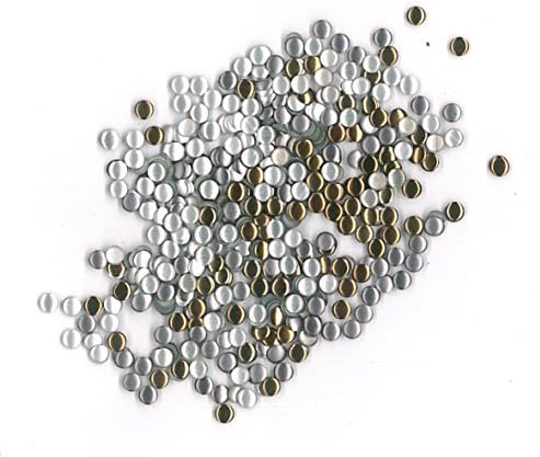 Lady Toga mec004 0.5 x 0.5 x 0.1 cm Pack of 300 Round Iron-On Studs Metal Silver/Gold/Charcoal
