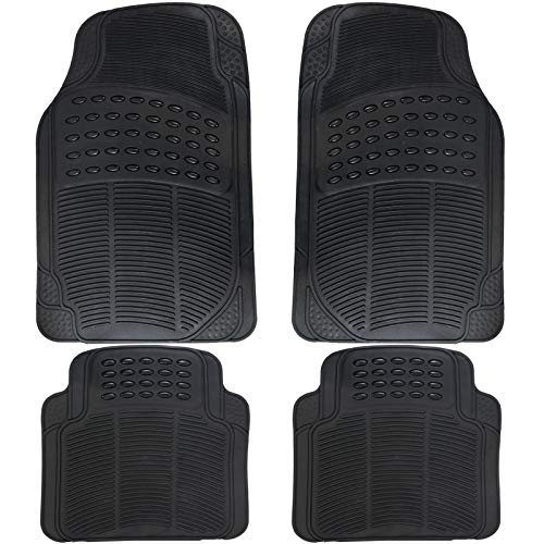 UKB4C Black Heavy Duty Rubber Floor Mats Set Non Slip Waterproof suits A-Class B-Class C-Class SLK CLK