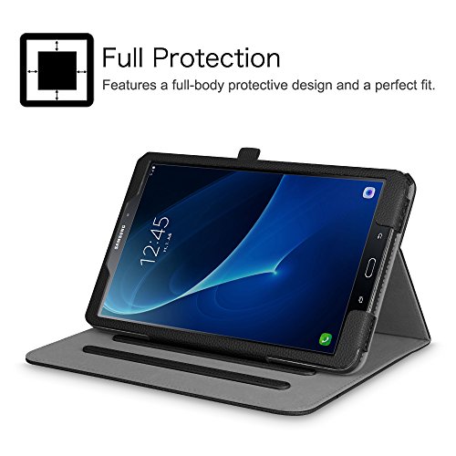 Fintie Samsung Galaxy Tab A 10.1 Hülle – [Eckenschutz] Multi-Winkel Betrachtung Folio Stand Schutzhülle Cover Case Tasche mit Dokumentschlitze, Standfunktion, Auto Wake / Sleep für Samsung Galaxy Tab A 10,1 Zoll T580N / T585N Tablet (2016 Version), Schwarz - 7