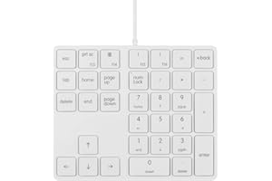 Qisan Numeric Keypad Wired Numpad 34 Tasten Tragbare Tastatur USB Externe Mini Slim Tastatur Magicforce-White