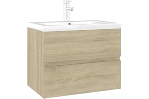 vidaXL Mobile Bagno con Lavabo Integrato Rovere Sonoma in Truciolato