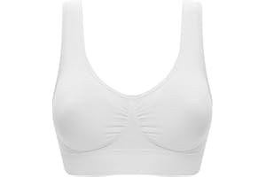 RENYIN Plus Size Ultra Comfort Bra for Women Seamless Wide Strap Sports Yoga Bra Breathable Stretch Everyday Bra with Removable Pads S-6XL KaloryWee
