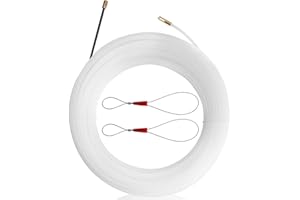 BAIYUANLI Einziehband 20m*4mm Nylon Drahtzieher mit 2 Führungsfeder, Elektrischer Drahteinfädler zum Wandkabelabzieher, Kabelabzieher zum Einführen und Herausziehen von Kabeln