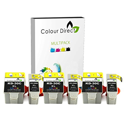 Colour Direct 6 Kodak 30XL Kompatibel Druckerpatronen Combo Pack 30 Schwarz + 30CL Farbe Ersatz für ESP C110 ESP C310 ESP C315 ESP Series C100 ESP Series C300 ESP Vonfice 2150 ESP Vonfice 2170 ESP Vonfice Series 2100 Hero 3.1 Hero 5.1 AIO Drucker