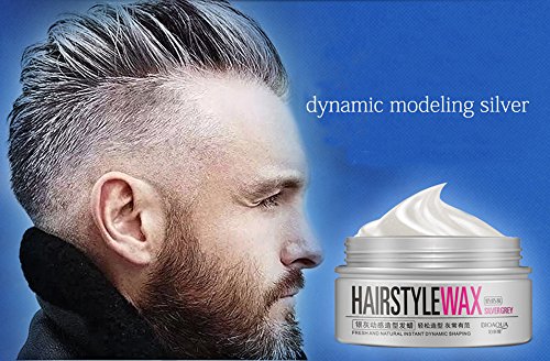 Yitla Haar Farbe Wachs Schlamm Farbstoff Färbung Creme,Silber-grau - 2