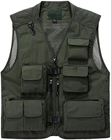 GAOLIXIA Men's Summer Jacket With Multi-pocket Breathable Net Harness Vest,B-XXL