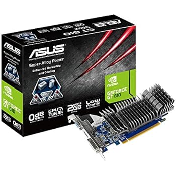 Asus GeForce GT 610 Silent Nvidia Graphics Card (2GB DDR3, PCI Express 2.0, HDMI, DVI-I, VGA, Low Profile Design, 0dB Silent Cooling)