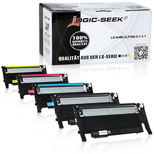 5 Toner für Samsung Xpress C410W CLP-365/SEE CLP-365 360 Series CLX 3300 Series 3305 FN FW Xpress C 460 FW Series - CLT-K406S CLT-C406S CLT-M406S CLT-Y406S - Schwarz je 1500 Seiten, Color je 1000 Seiten