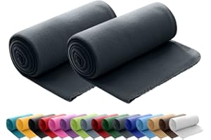 wometo 2er Set Polar Fleecedecke oekoTex 130x160 ca. 400g mit Anti-Pilling und Kettelrand dunkelgrau grau