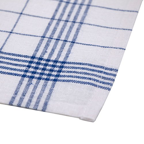 ZOLLNER® 12er-Set Halbleinen Geschirr- bzw. Gläsertücher 50×70 cm, blau-weiß-kariert, in weiteren Farben erhältlich, in Gastronomiequalität, Serie „27200“ - 4