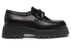 Nero Giardini Mocassino in Morbida Pelle con Catena E Platform