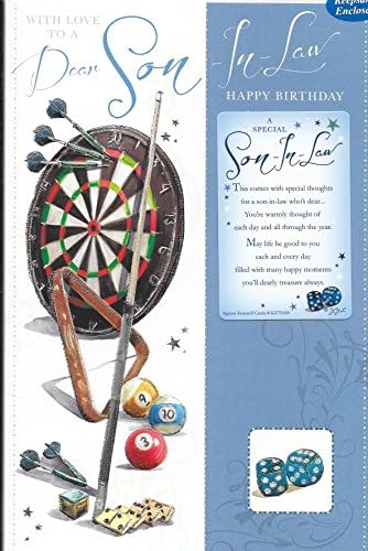 TO A DEAR SON IN LAW BIRTHDAY CARD***WITH DETACHABLE KEEPSAKE***9 X 6 INCH**BB2