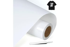 NCRGB Vinilo Textil Termoadhesivo Vinilo Blanco 30.5×400cm(Añadir Herramienta) Papel Transfer para Camisetas,Plotter de Corte,Vinilo Termoadhesivo Textil Fácil de cortar y Transferir