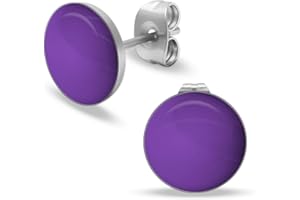 Soul-Cats runde Ohrstecker Ohrringe aus Edelstahl, glänzend für Frauen Mädchen Durchmesser 10mm