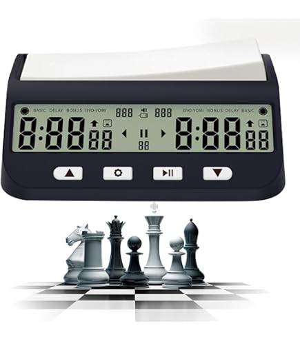 Pendule échecs Professionnelle KIMIGO Horloge D'Échecs Numérique Professionnelle - Compte à Rebours Multifonction Pour Tournois Et Jeux De Société