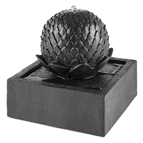 Blumfeldt Zen Garden Zierbrunnen Gartenbrunnen (2 Watt Solarpanel, 3,7 V / 2000 mAh Lithium-Ionen Akku, Basaltoptik, LED-Beleuchtung) schwarz - 7