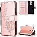 Produktbild FNBK Sony Xperia XA2 Hülle Leder Rosegold Löwenzahn Blumen Handyhülle Leder Flip Wallet Cover Tasche Stand Case Card Slot Magnetverschluß Kratzfestes Schutzhülle
