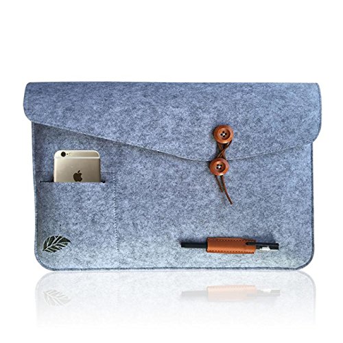 Laptoptasche Sleeve Schutzh  lle Tasche Filz 11-15 Zoll f  r iPad Air Macbook Notebook Laptops grau Bugat
