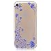 Produktbild Fanryn Schutzhülle / Cover / Case Bunte Muster Weich TPU Handy Hülle Durchsichtig Transparent Etui Cover Protective Shell Soft Schutzhülle Telefon Kasten für iPhone 7 (4,7 zoll) – Blaue Blume Rattan