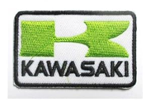 hotrodspirit – Piccolo Patch termoadesivo Kawasaki, verde bianco, rettangolare, 6,5 x 4 cm, Stemma per Giacca/Camicia