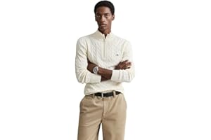 GANT Herren Cotton Cable Half Zip Pullover
