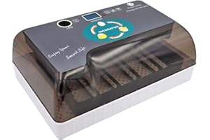MUALROUS Inkubator Ei Vollautomatischer Brutmaschine Hühnereier Automatischer Hühnerbrutkasten Inkubator Hühner Vollautomatisch 12-35 Eierbrutschrank für Hühnereier und Wachteleier