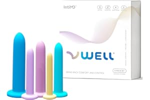 INTIMD Silicone Pelvic Floor Muscle Dilator Exerciser Trainer Set by VWELL (Complete 5 Kit System)