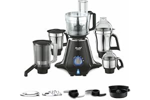 Preethii Zodiac MG-218 Mixer Kvarn 750W Motor, 5 Stålbägare Indisk Våt Torr