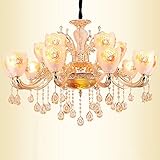 European-style Kristall-Leuchter-Zink-Legierungs-Jade-Kerze E14 justierbare hängende Kettenbeleuchtung-Decken-hängendes Licht für Wohnzimmer-Schlafzimmer-Esszimmer Pendant Light