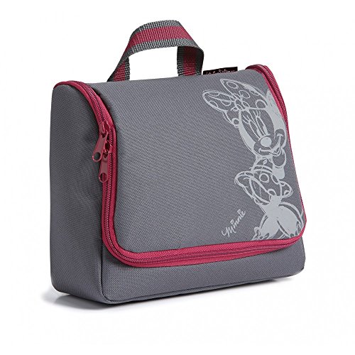 Preisvergleich Produktbild Kulturbeutel Minnie – Grau und Rosa – 23 x 20 x 10 cm