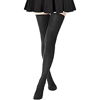Overknee kousen - SQOTTON - Zwart (Maat: One size (35/42)) | Kniekousen