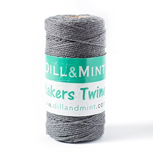 DILL und Minze Bindfäden, verschiedene Farben – für Craft Nähen,, Geschenkpapier oder Gartenarbeit, grau, 100