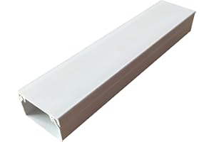 IPM TRUNKING Electrical Cable Trunking 3M 2M Wire Conduit Tidy Plastic Cover White Brown (40mm x 40mm x 2m (2x1m), White)